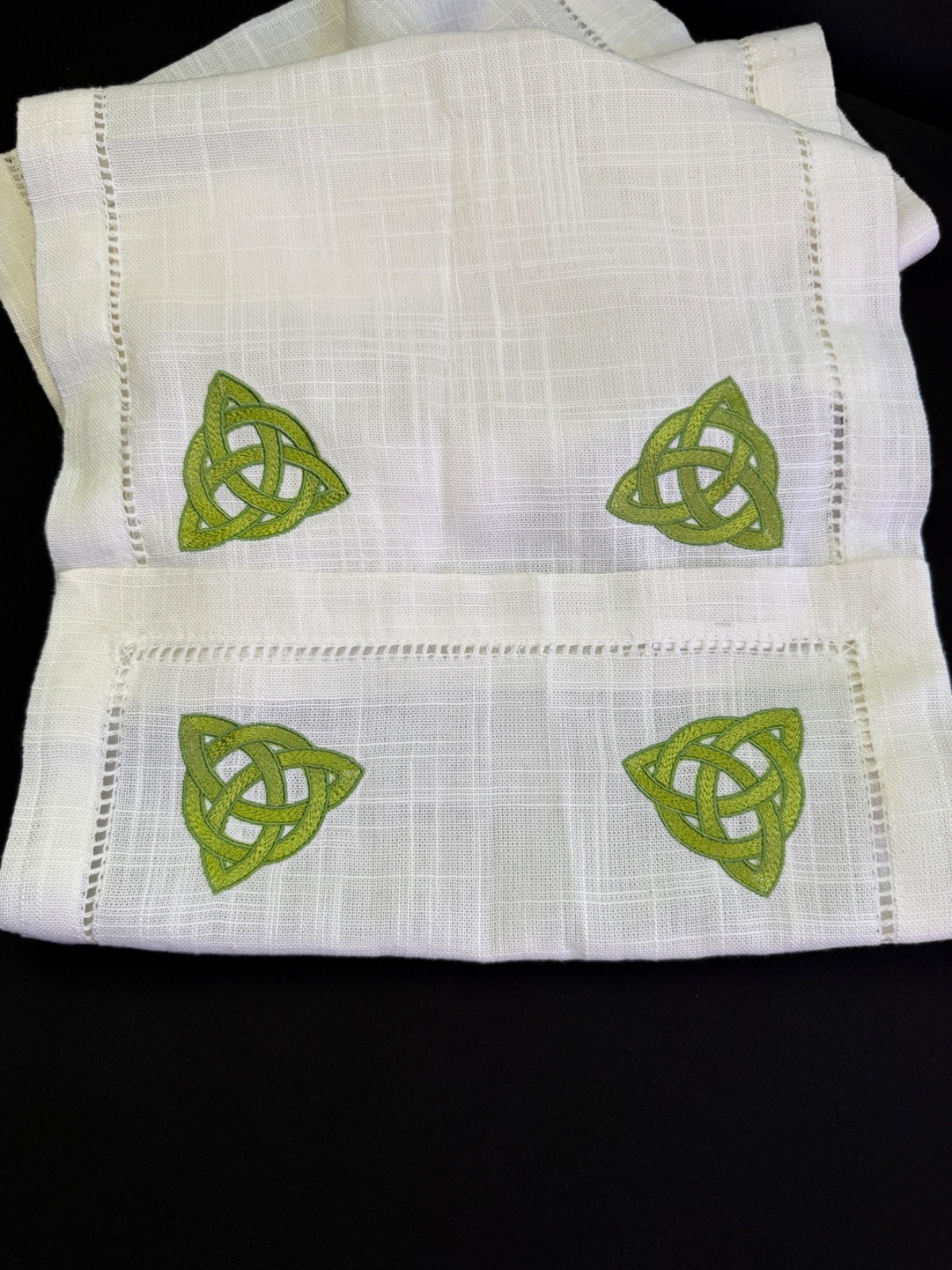 Charles Gallen Irish Linen Textile Trinity Knot Table Runner 12X70 Made Ireland gallery