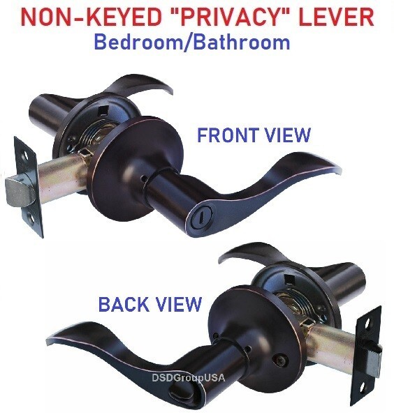 Constructor Privacy Bed/Bath Rm Lever Door Oil Rubbed Bronze Knob Handle Lockset gallery