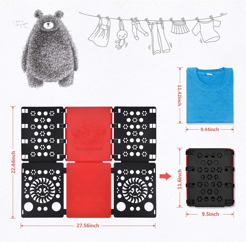 Boxlegend Version 3 Shirt Folding Board T Shirts Clothes Folder Durable Plastic gallery