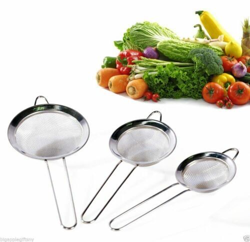 3PCS Kitchen Fine Mesh Strainer Stainless Steel Liquid Colander Sieve Strainer gallery