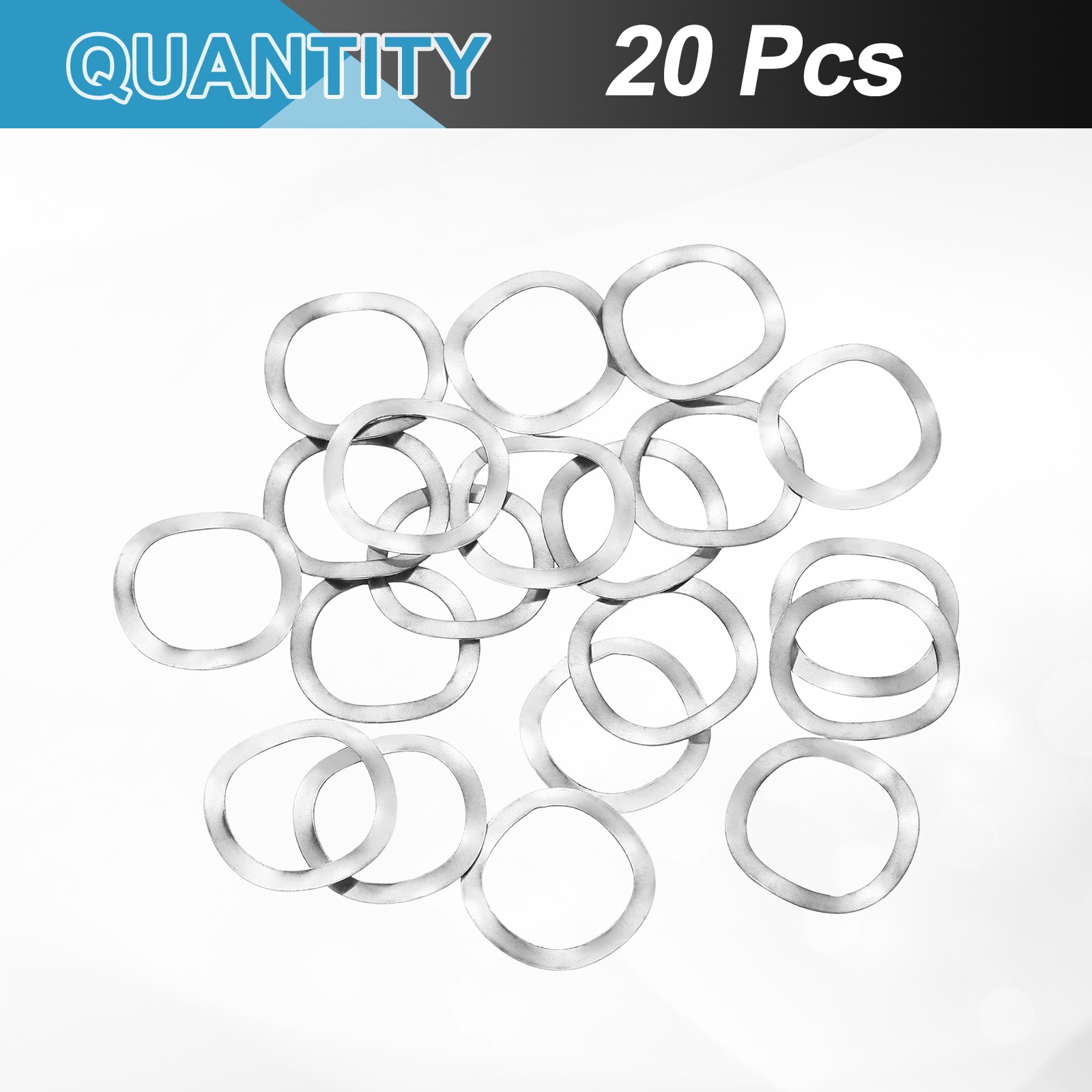 20Pcs 304 Stainless Steel Wave Spring Washer 0.83"x0.63"x0.01" (ODxIDxT) for gallery