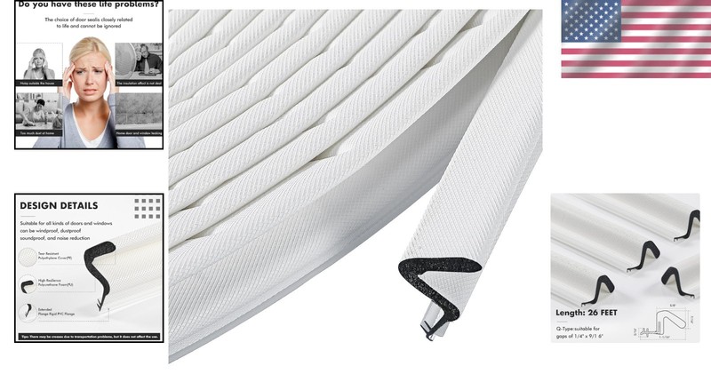 Durable V-Shaped Foam Weather Seal - 26 Feet for Door & Window Protection gallery