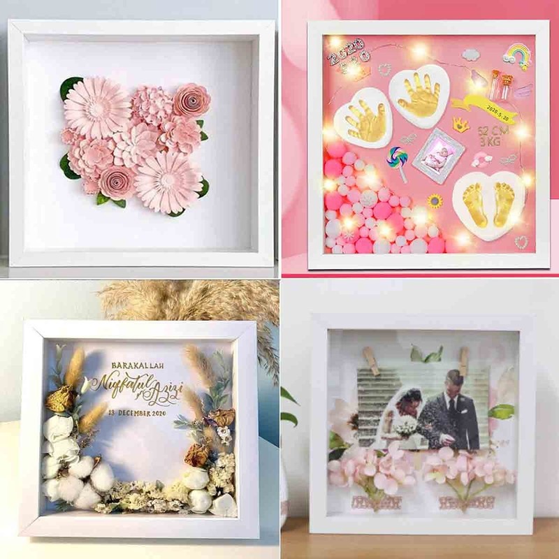 8x8 Shadow Frame Display Case with Letter Stickers, 3D Picture Frame, Display... gallery