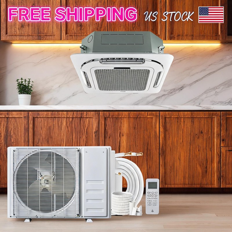 9000 BTU Ceiling Cassette Mini Split Air Conditioner Ductless Cooling & Heating gallery