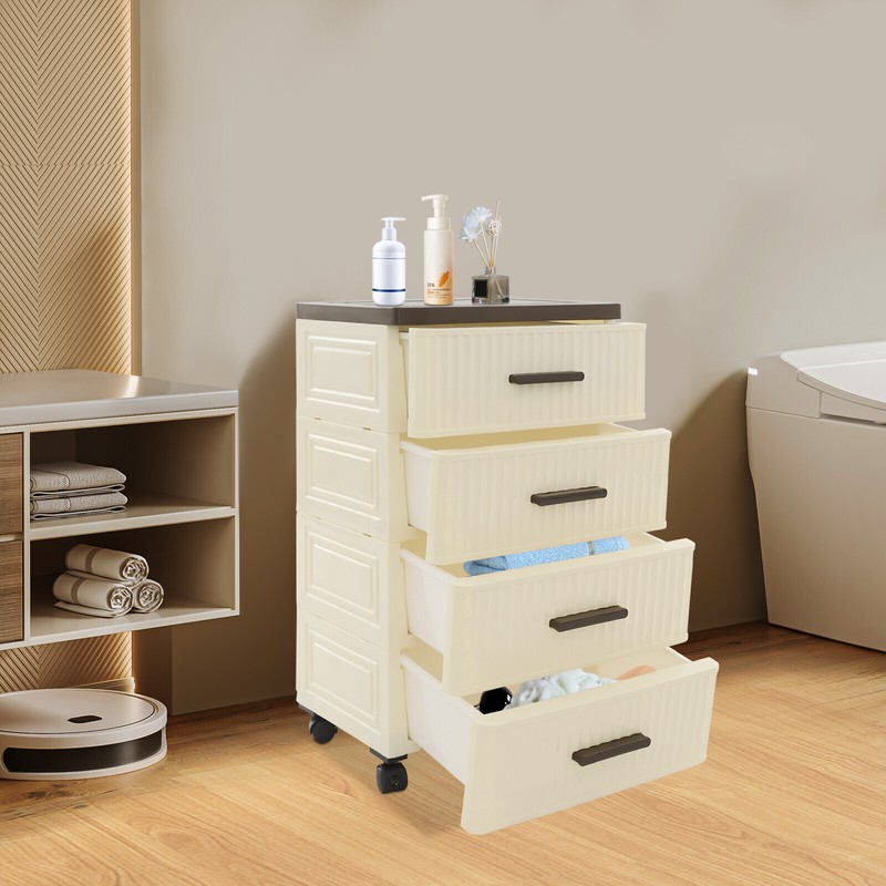 PP 4 Tier Drawer Storage Organizer, Storage Cabinet with 4 Universal Wheels gallery