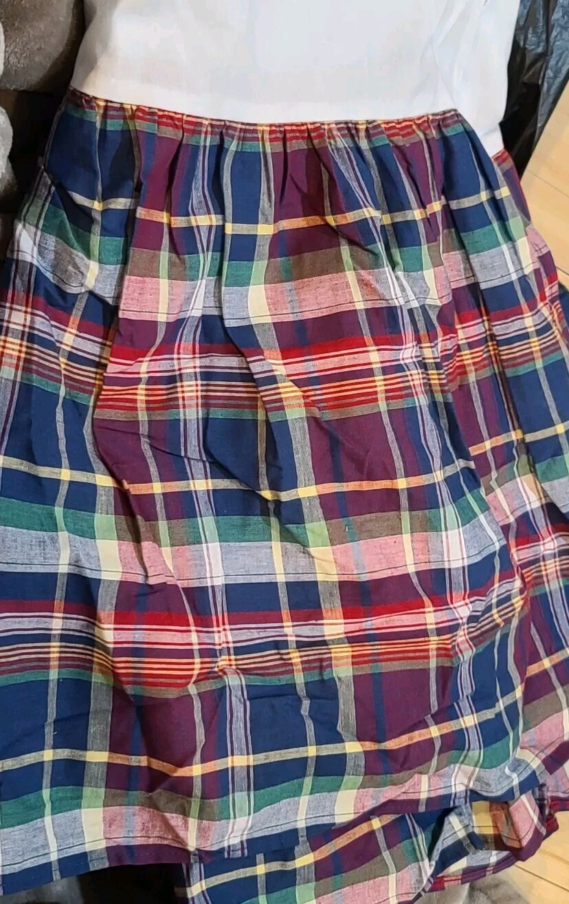 RALPH LAUREN GARRISON PLAID FULL BED SKIRT 15" DROP MULTICOLOR NO SPLIT Corners gallery