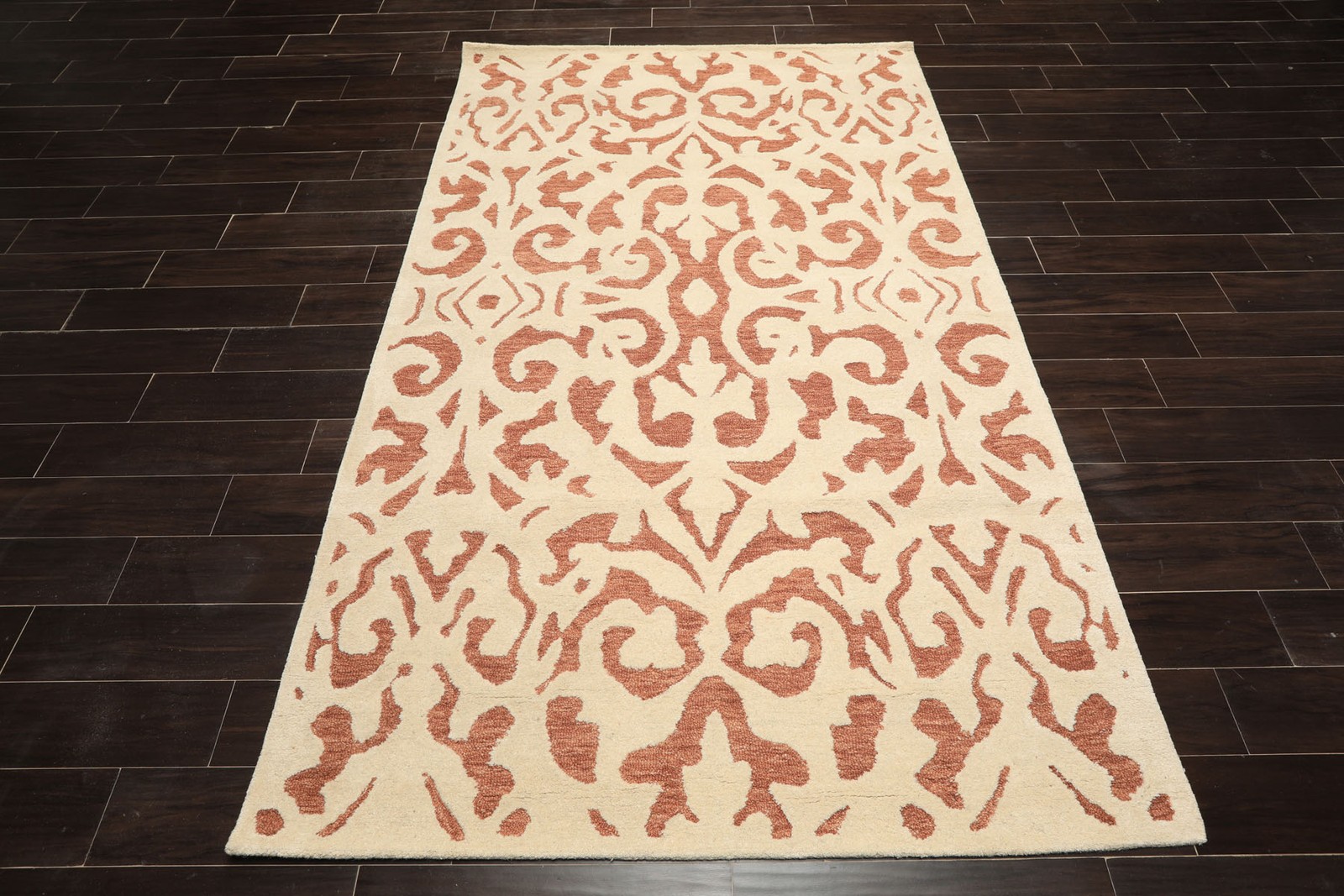 5x8 Hand Tufted Wool Ivory Handmade Transitional Plush Pile Loop n Cut Pile Rug gallery