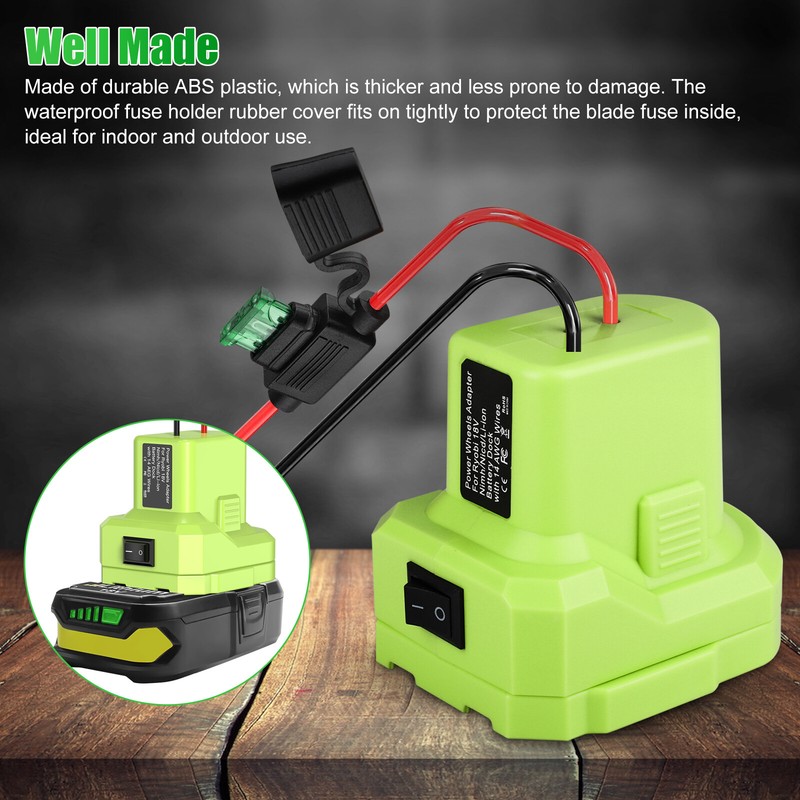 Battery Adapter DIY Power Wheels Converter W/Fuse Holder for Ryobi 18V 14 Gauge gallery