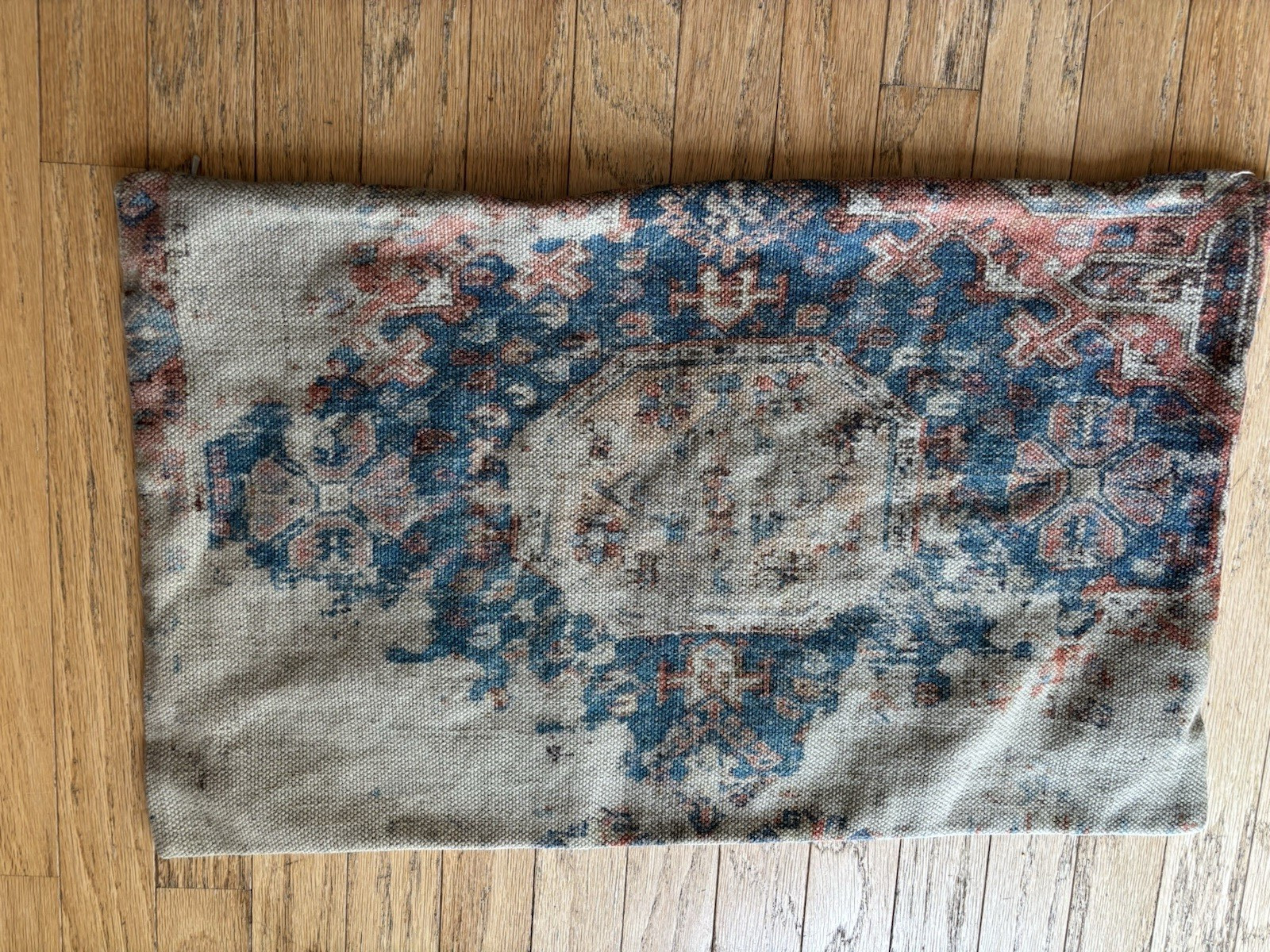 Pottery Barn Lumbar Decorator Throw Pillow Cover Navin Asian Rug Blue Rust Beige gallery
