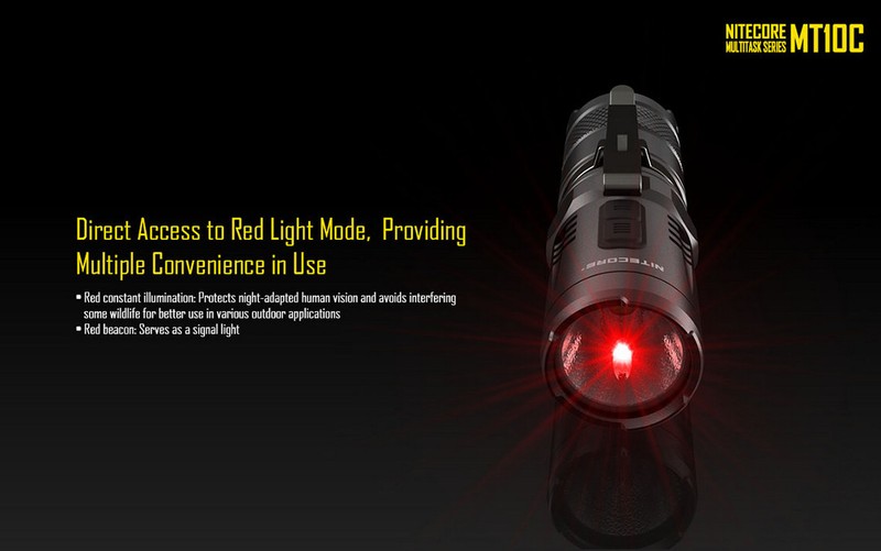 NITECORE MT10C 920 Lumen Multitask Tactical Flashlight with Red Light gallery