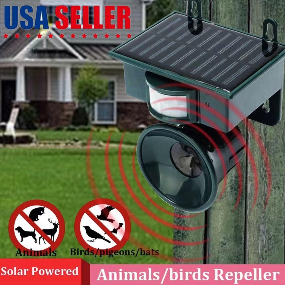 Solar Ultrasonic Bird Repellers Pest Control Scarer Deterrent Fox Motion Sensor gallery