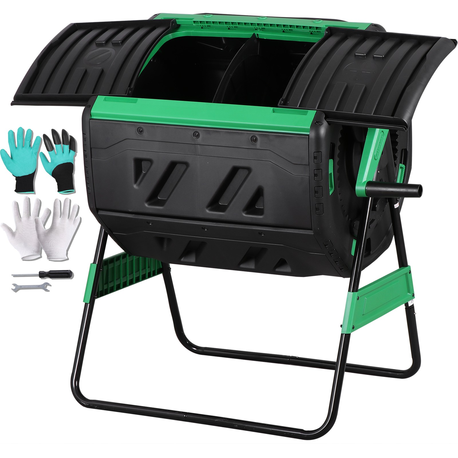 53 Gallon Outdoor Gardening Large Compost Bin with Door Large Composting Tumbler gallery