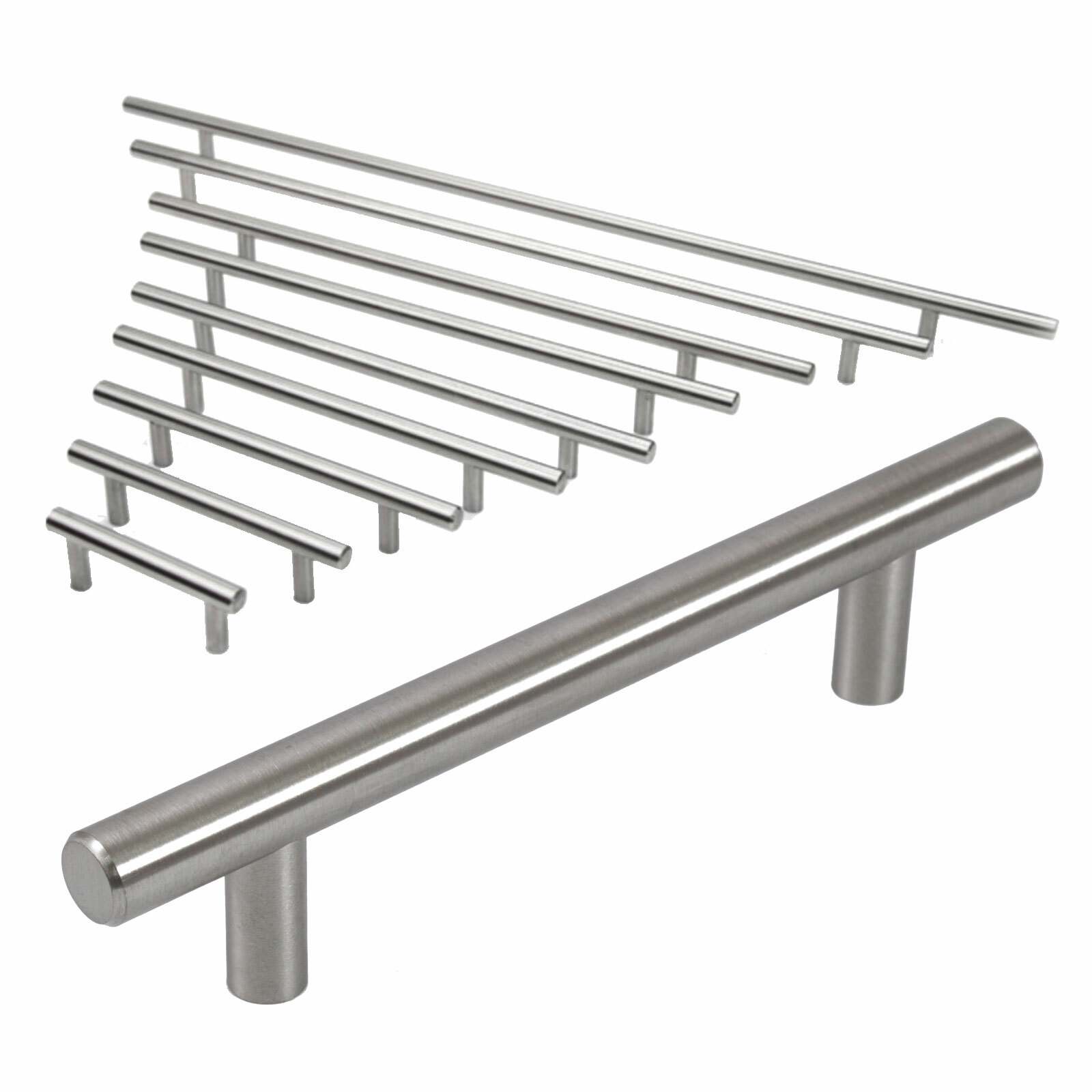 Bar Pull Cabinet Handle Brushed Nickel Solid Stainless Steel 12 mm gallery