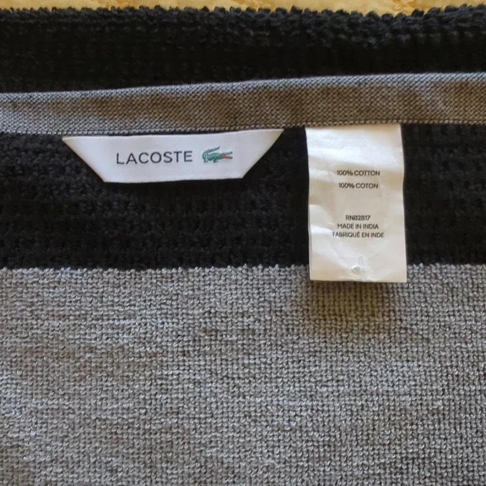 Lacoste Alligator Match Color blocked Cotton Loops Bath Towel 30x52 NEW RN82817 gallery