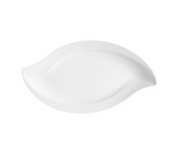 G.E.T. San Michele Wave-Shaped White Melamine Platter - 20"L x 12"W x 1 1/4"H gallery