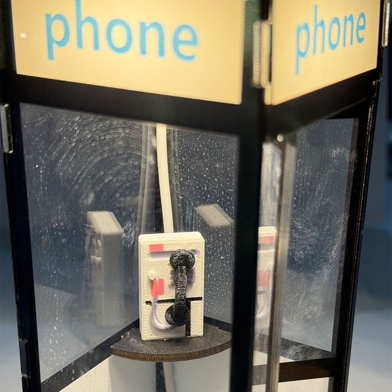 Retro British Style Mini Telephone Booth Night Light for Bedroom & Home Decor OY gallery