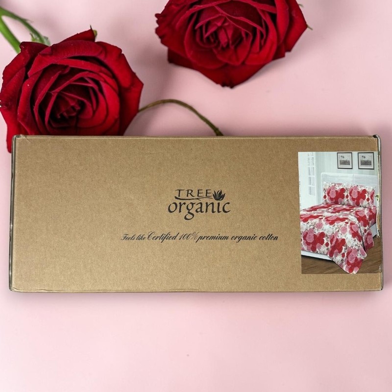 Tree Organic Queen 4 Piece Sheet Set – 100% Premium Organic Cotton Rose gallery