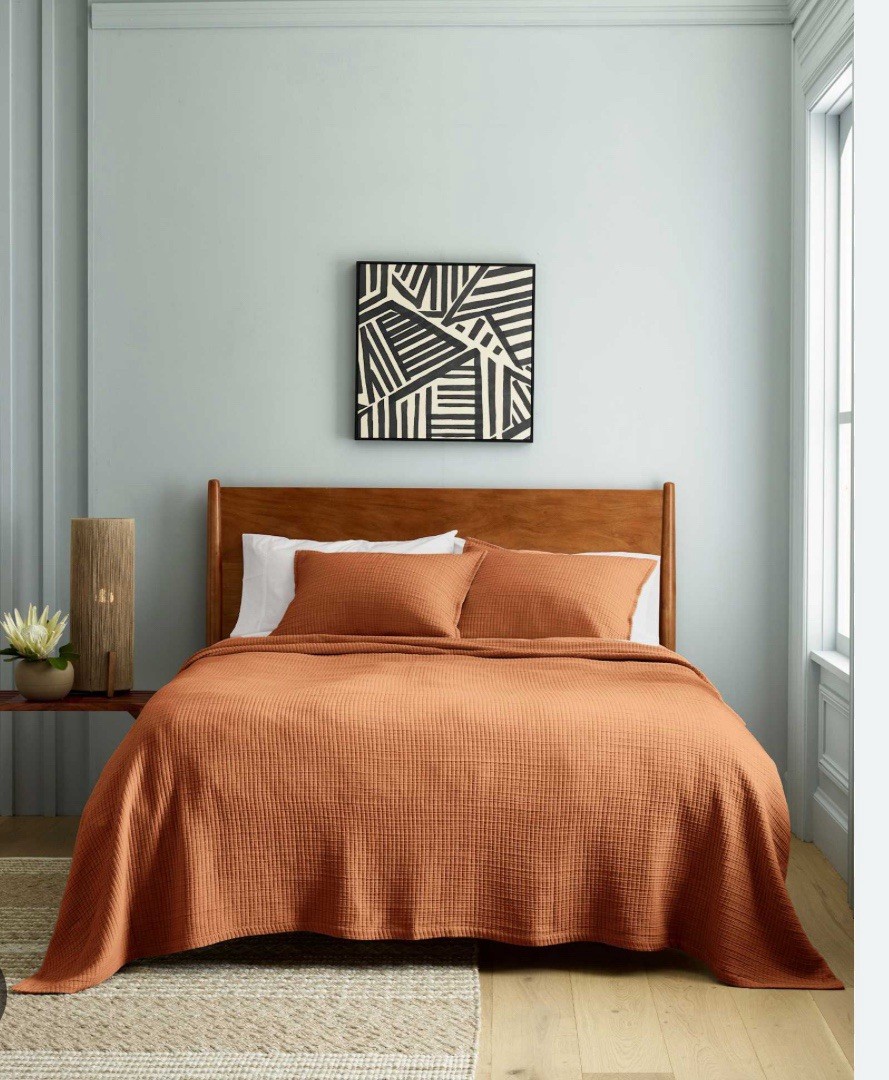 Quince Organic Ribbed Cotton Coverlet Set 3pc & Shams Terracotta Queen Sold Out! gallery