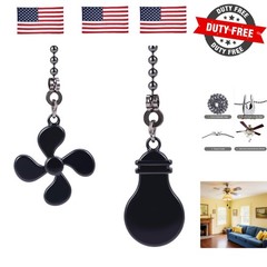 2 Pack Ceiling Fan Pull Chain Extension Set, 12 Inches Fan Light bulb Shaped …