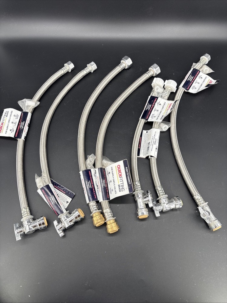 QUICKFITTING 1/2" Braided Line Connector (Push-to-Connect) Lot Of 7 New