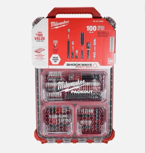 Milwaukee 48-32-4082 SHOCKWAVE Impact Duty Driver Bit PACKOUT Set-100PC gallery