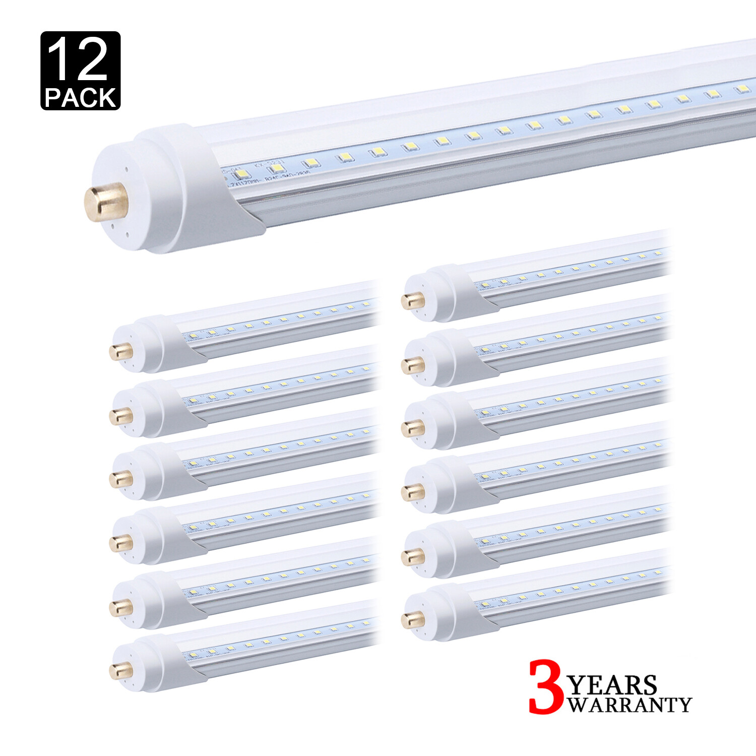 12Pcs T8 8FT Led Tube Light 8' Led Bulbs 45W FA8 Single Pin Led Shop Light 6000K gallery