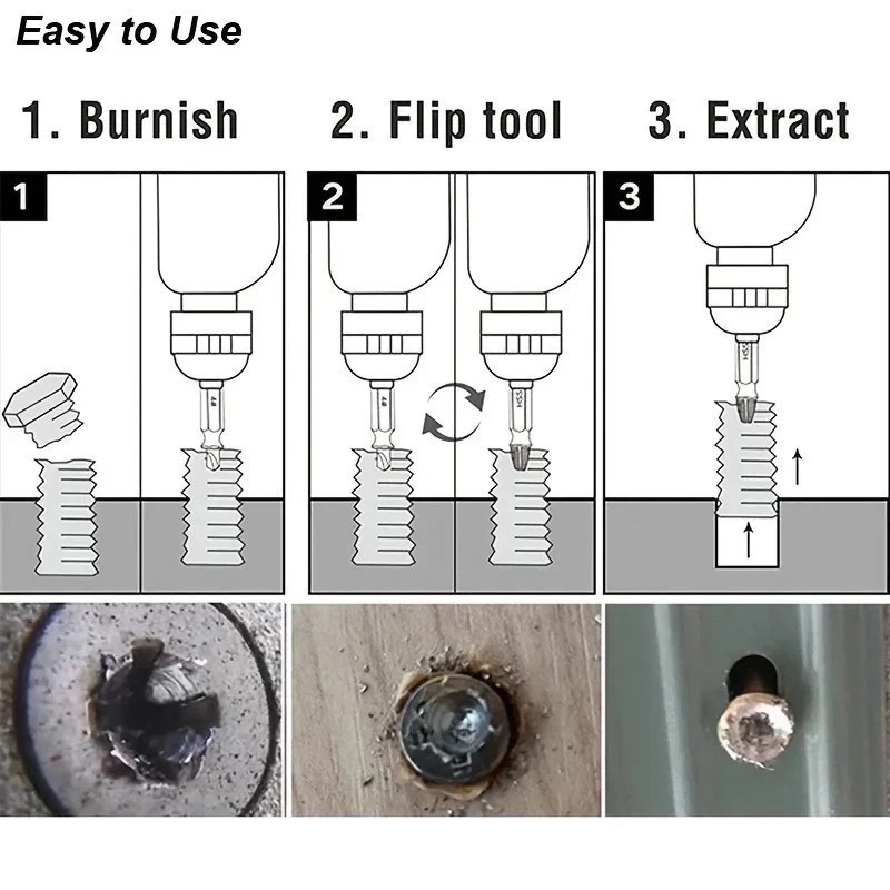 Damaged Screw Extractor Set HSS Drill Bit Easy Out Broken Bolt Stripped Remover. gallery