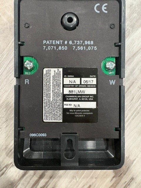 Liftmaster 881LMW Wall Control Panel Garage Opener black -1 unit-used & works gallery