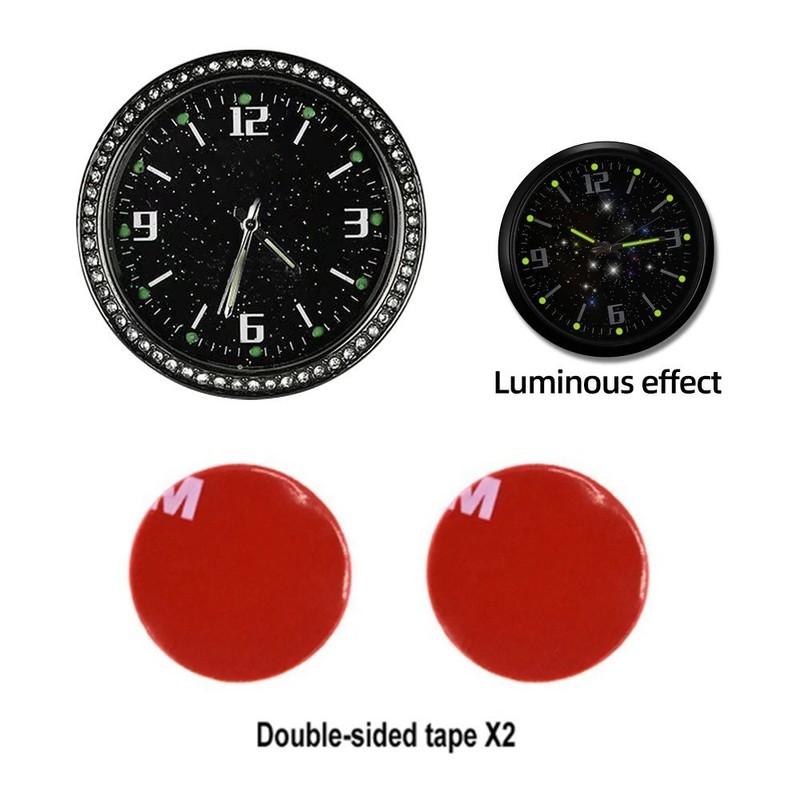 Car Dashboard Clock Mini Tiny Analog Clock Watch for Vehicle Stick On Clock USA gallery