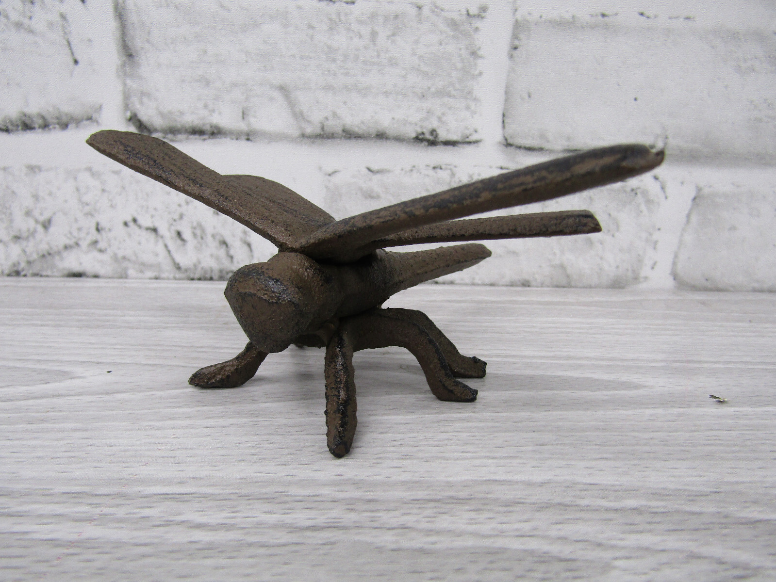 Rustic Style Lifelike Cast Iron Dragonfly Dragon Fly Insect Figurine 4.25 Inch gallery
