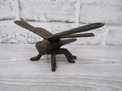 Rustic Style Lifelike Cast Iron Dragonfly Dragon Fly Insect Figurine 4.25 Inch