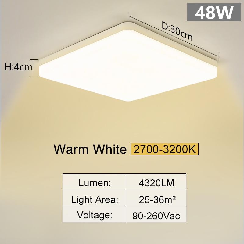 Square LED Ceiling Light Fixture 18W 24W 36W 48W Warm Cool Neutral White gallery