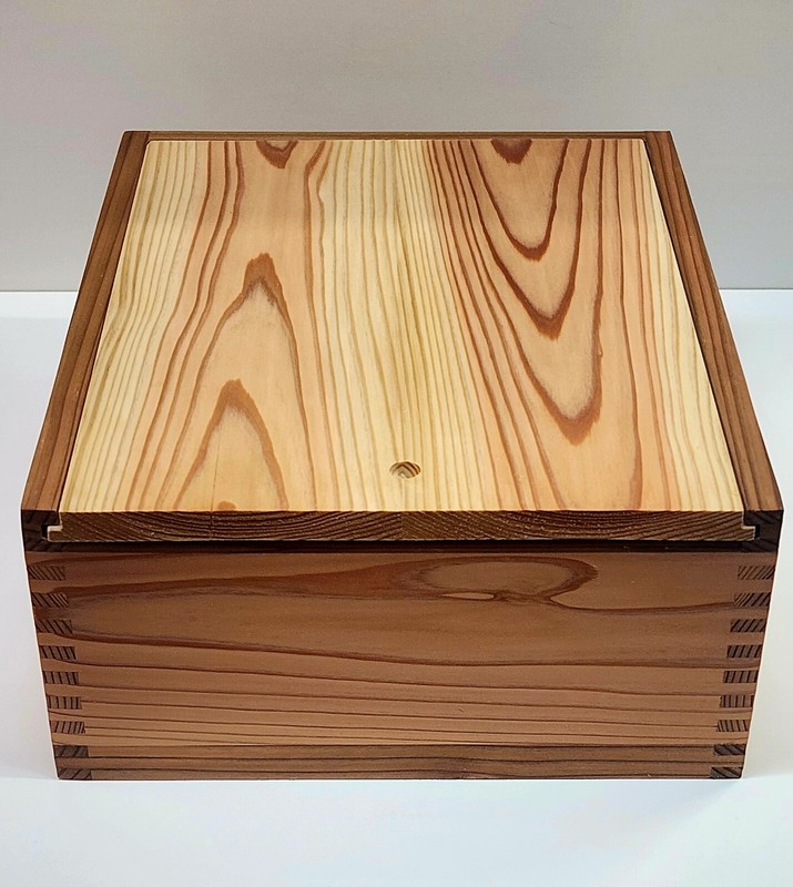 Large Japanese Cedar Box With Dark Edge Accent. Sliding Lid. Made In The USA gallery