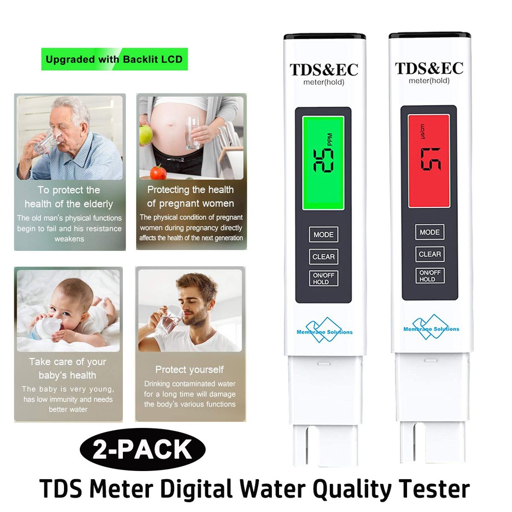 Water Quality Testing Kit TDS/EC/Temp Pen Meter for Drinking Water,Wine/Beer,Spa