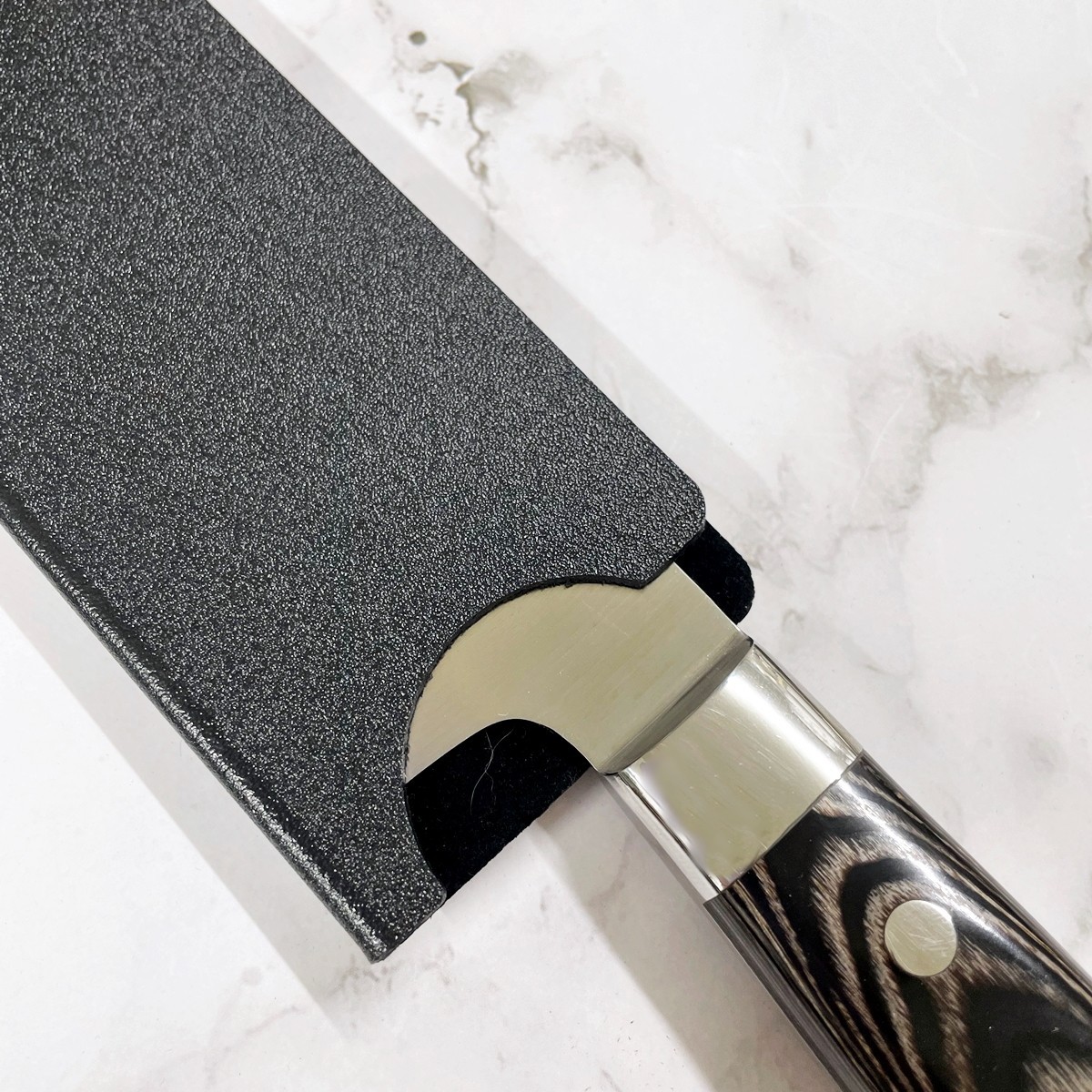 5” Steak Knife Edge Guards Set – Felt-Lined Blade Protectors, Black (Set of 6) gallery