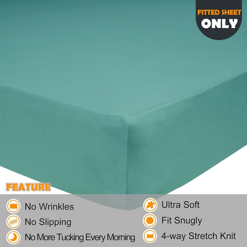 Soft Stretch Single Sheet - 4 Way Stretch Jersey, - Aqua, Single Sheet - Pull-On gallery