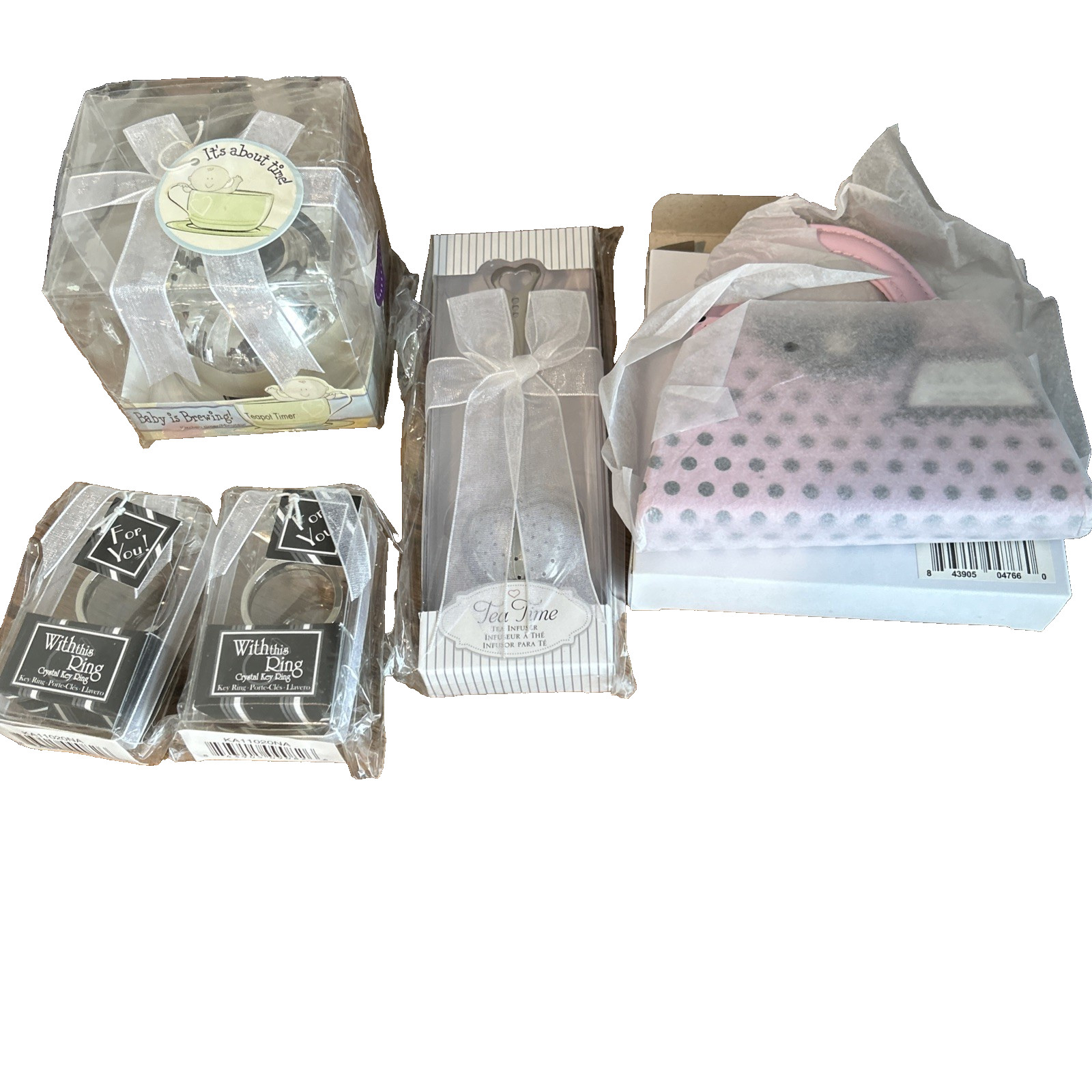 Kate Aspen Polka Dot Purse Manicure Set, Teapot Timer, Heart Infuser 2 Key Ring gallery