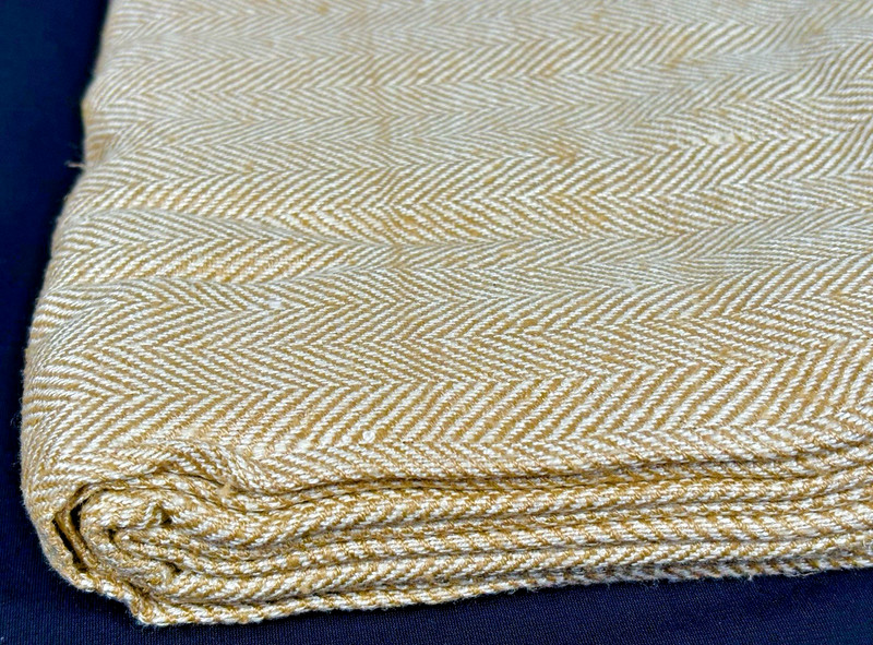 Gingerlily Silk Herringbone Throw Biscuit 100% Silk 125x175cm Luxury Blanket NWD gallery