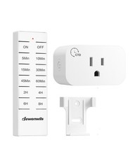 EDISHINE Wireless Remote Control Outlet with Timer, Indoor Remote Timer Outlet