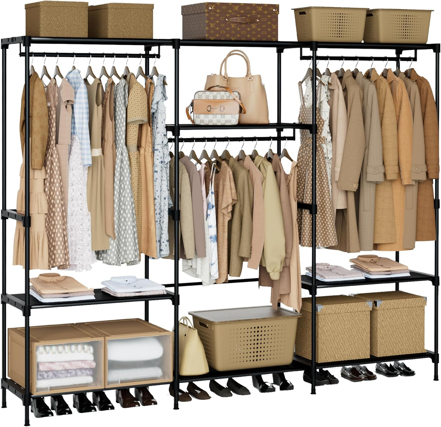 Clothes Rack, Portable Closet, 81.1 Inch Large Capacity Wardrobe Closet, Clothes gallery