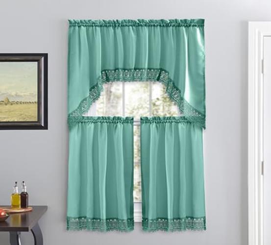 American Linen Café Curtains for Kitchen, Bathroom Curtains Assorted Colors gallery