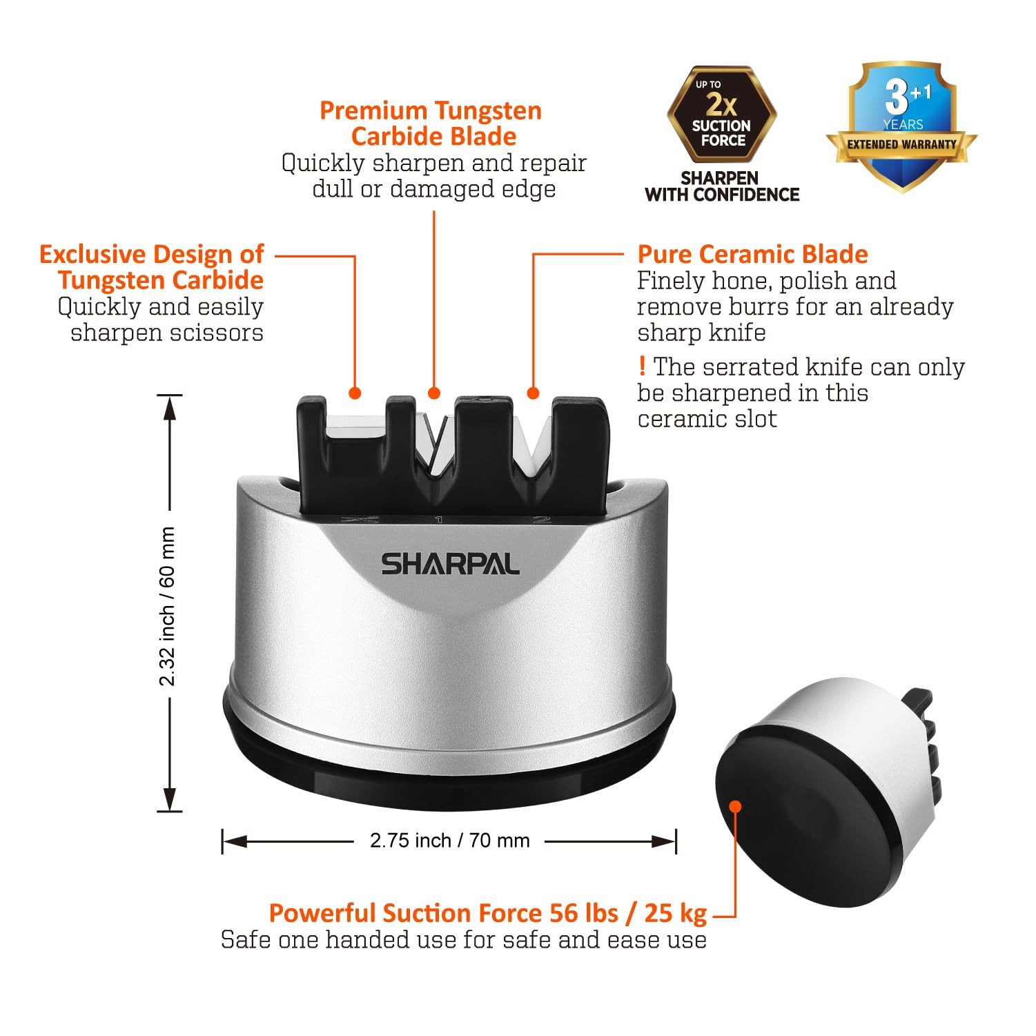 SHARPAL 191H Knife & Scissors Sharpener for Straight & Serrated Blades gallery