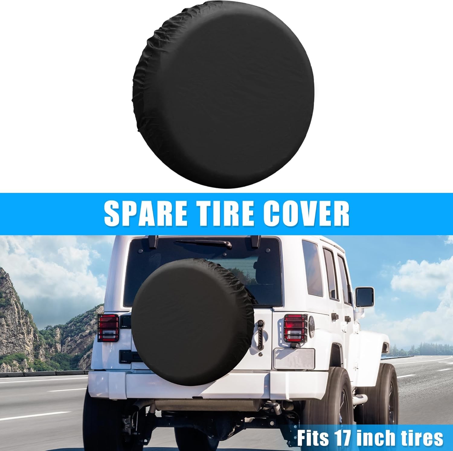 Universal 190T Polyester Spare Tire Cov Size: 17 inch (w/ water bottle pocket) gallery