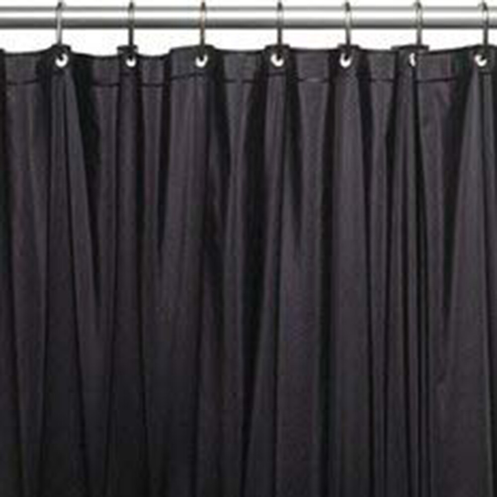 Black Magnetized Shower Curtain Liner Waterproof With Metal Rustproof Grommets gallery