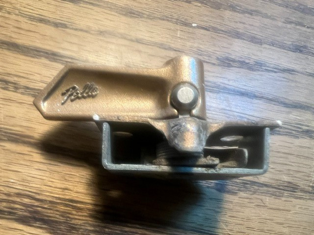 Vintage / Obsolete Pella Double Hung Window Lock Bronze Original Pella W/ Strike gallery