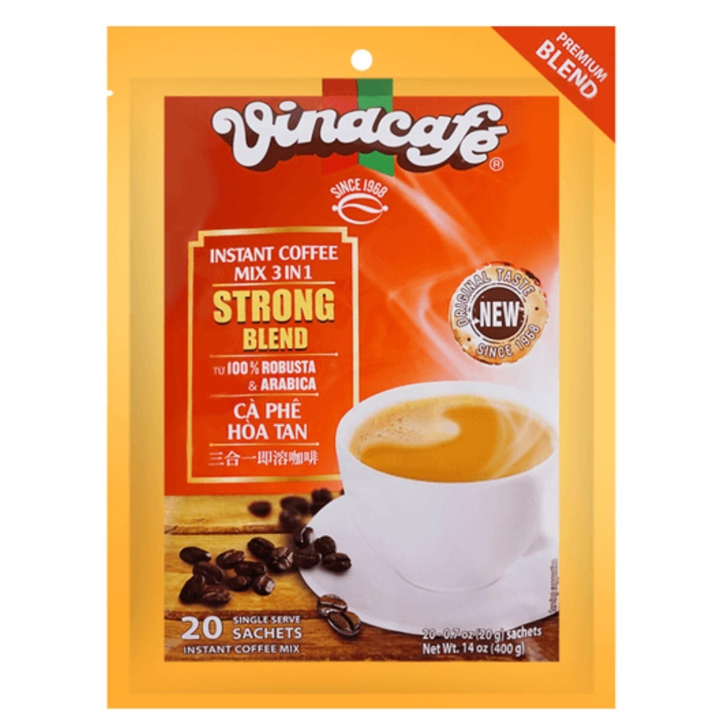 Vinacafe 3-In-1 Strong Blend Instant Coffee Mix 20 Sachets x 20g~Exp 5/08/2025 gallery