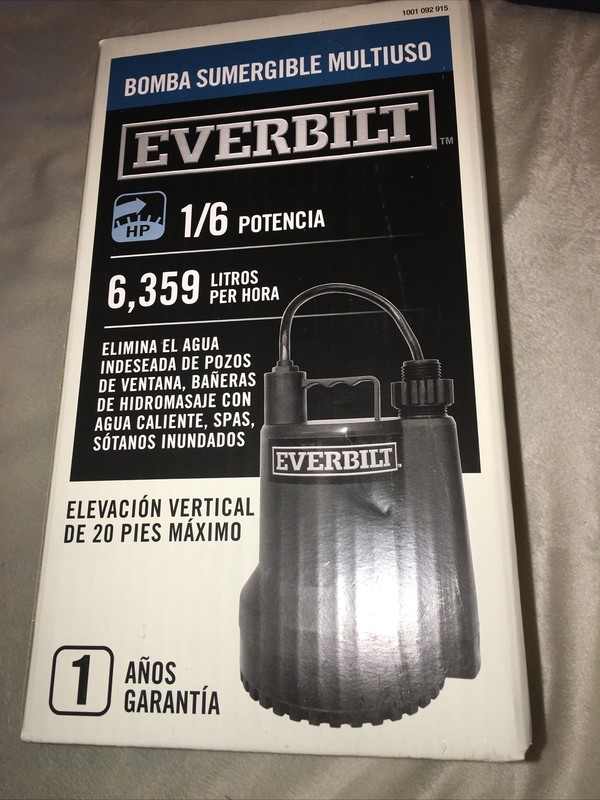 Everbilt Plastic Submersible Utility Sump Pump 1680 GPH SUP54-HD 1/6 HP NEW gallery