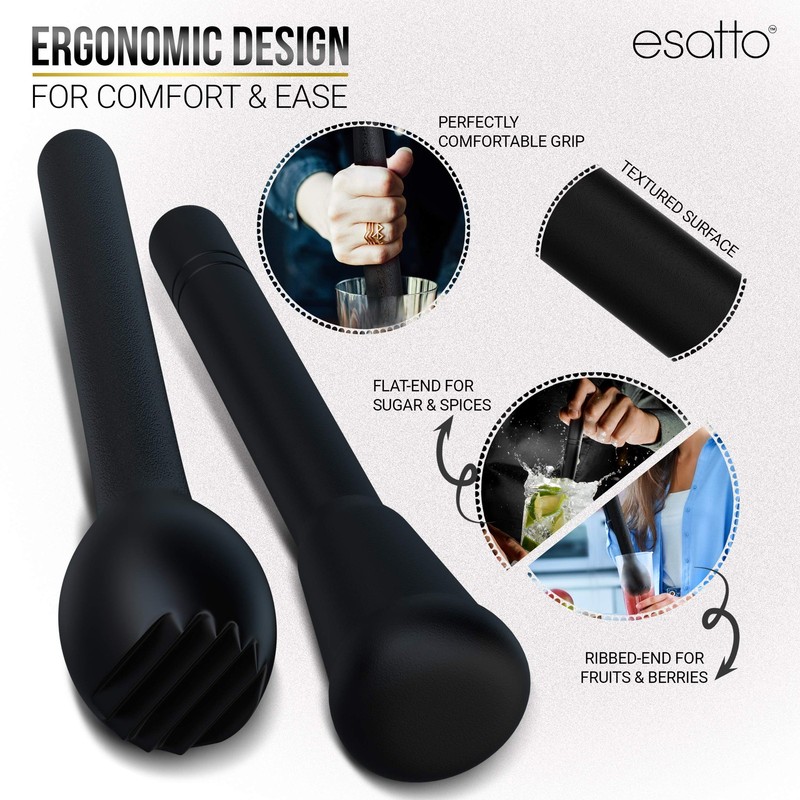 Professional Bar Tool Muddler 25 Cm 9 Inches Ribbed โ€ Made With Abs Plastic Bl gallery