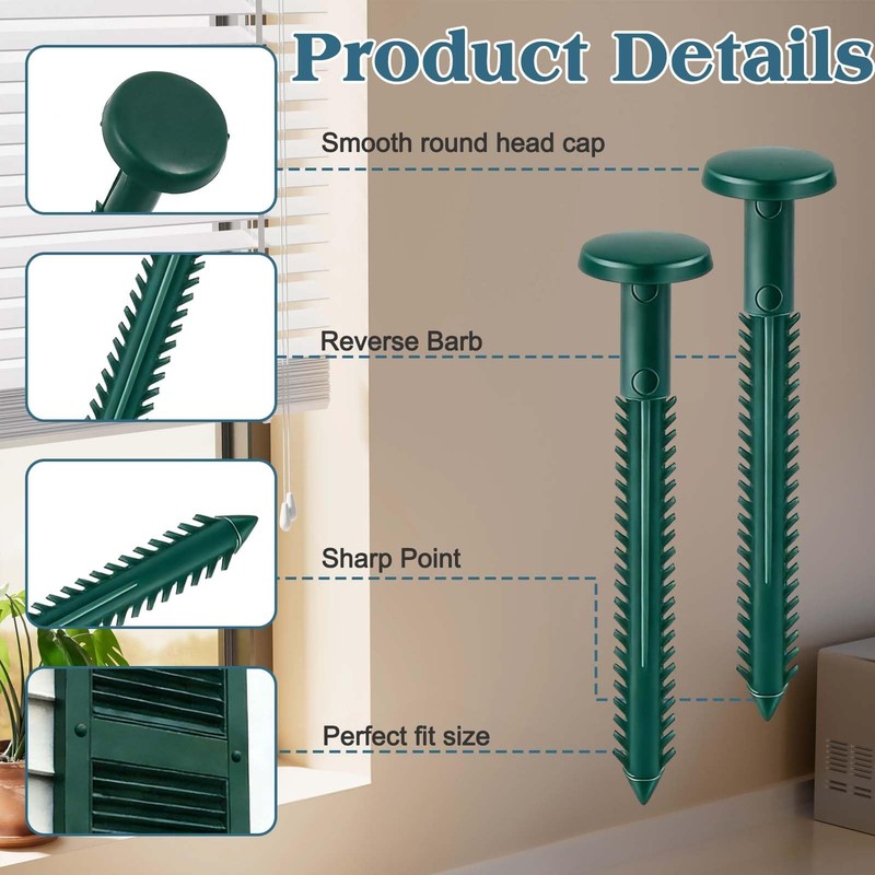 30Pcs 3 Inch Vinyl Shutter Fasteners, Window Shutter Panel Pegs Shutter Screw... gallery