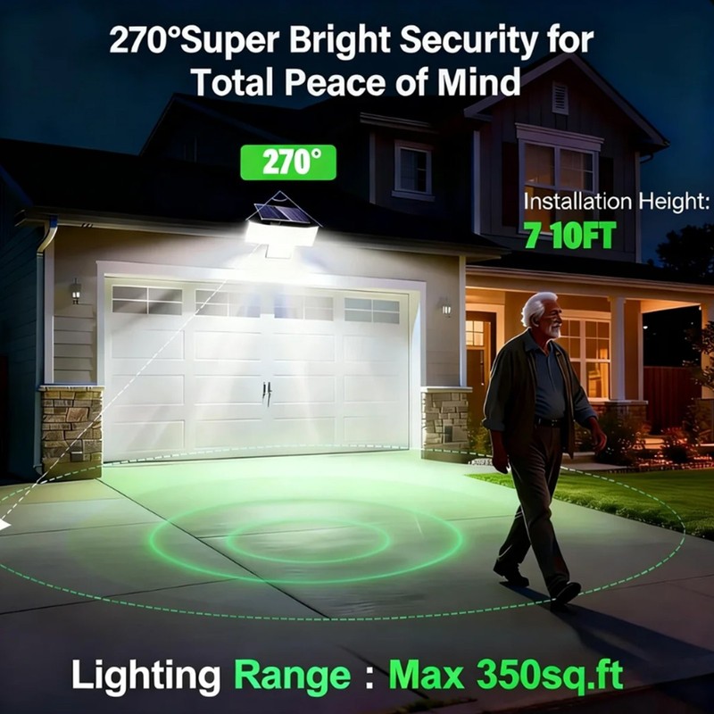 300/448LED Solar Motion Sensor Wall Light Remote Waterproof IP44 Outdoor Garden gallery